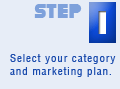 Step 1 - Select your category and marketing plan.
